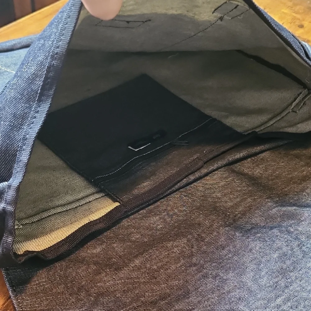 GAP | NWT Lightweight Navy Denim Laptop Shoulder Messenger‎ School Bag Pockets